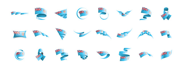 Fototapeta na wymiar Fiji flag, vector illustration on a white background