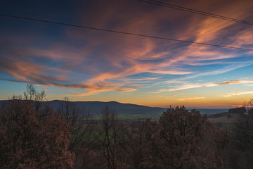 A scenic sunset high from the mountain.