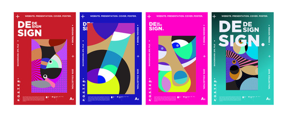 Abstract fun color pattern cartoon texture for doodle geometric background. Vector trend shape for brochure cover template design