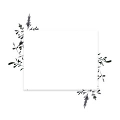Watercolor tropical palm leaves background. Watercolor illustration. White frame greeting card, invite, celebration, wedding, spa card
