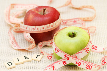 Apples and flexible ruler as a concept of dieting and weight control