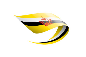 Brunei flag, vector illustration on a white background
