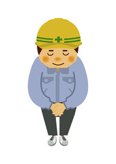 作業員のイラスト。 作業服を着た男性のクリップアート。 労働者のいろいろなポーズ。