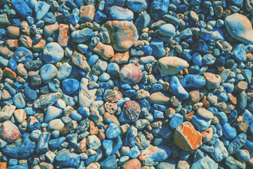 Natural abstract vintage colorful pebbles background