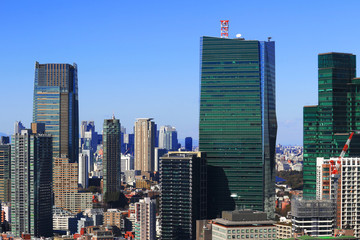 Fototapeta na wymiar Landscape in Tokyo where various buildings line up