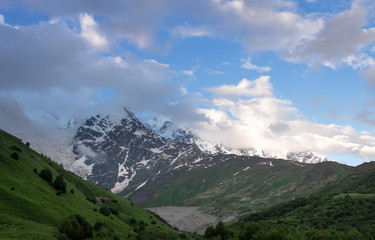 Fototapeta na wymiar Georgian mountains landscape. Scenic mountain view