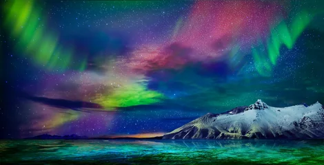 Peel and stick wall murals Northern Lights   incredible northern lights