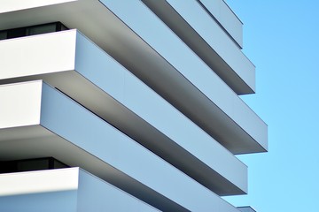 Futuristic architecture of apartment building