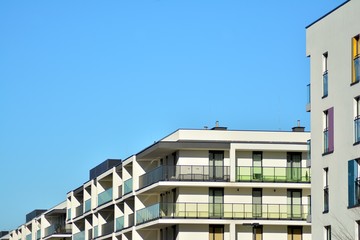 Futuristic architecture of apartment building