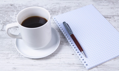 coffee and notebook