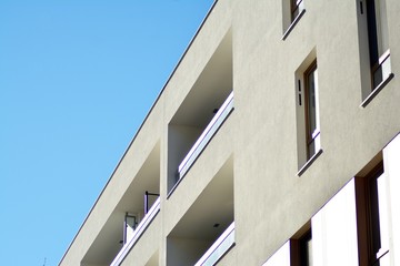 Futuristic architecture of apartment building