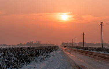 Almaty, Almaty Destrict,02/2019 Road in City Almaty