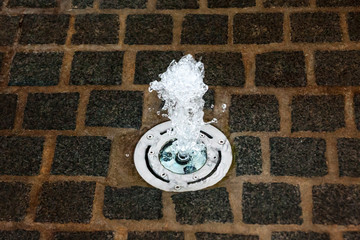 Short exposure photo of a small fountain in Kouvola, Finland on a summer day.
