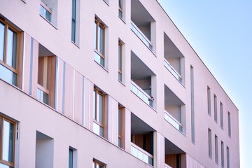 Futuristic architecture of apartment building
