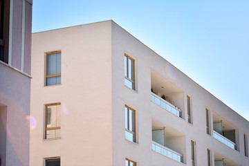 Futuristic architecture of apartment building