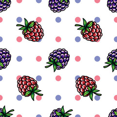 Seamless pattern with berries.