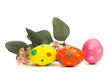 easter eggs isolated on white