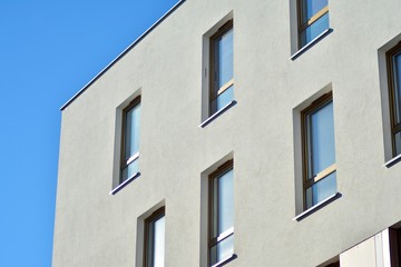 Fototapeta na wymiar Futuristic architecture of apartment building