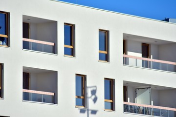Futuristic architecture of apartment building