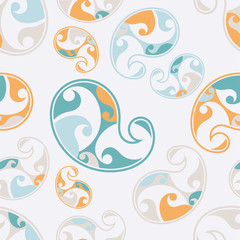 Paisley ornament. Buta. Ethnic boho seamless pattern. Folk motif. Can be used for wallpaper, textile, invitation card, wrapping, web page background.