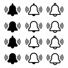 Ringing Notification Bell Vector Set
