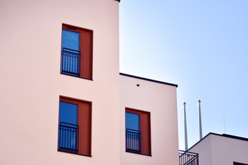 Futuristic architecture of apartment building