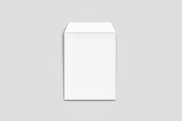 Realistic White Mock-up Envelope for letter or invitation card isolated on soft gray background. 3D rendering.