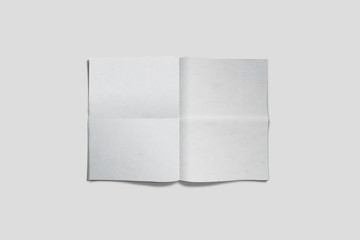 Blank Newspaper Mock-up isolated on soft gray background. 3D rendering. - obrazy, fototapety, plakaty