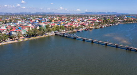 Fototapeta premium Kampot at Cambodia on Feb 20 , 2019 . Kampot city is a sea city at Cambodia . 