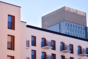Futuristic architecture of apartment building
