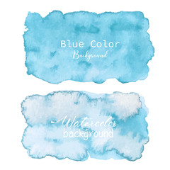 Blue abstract watercolor background. Watercolor element for card. Vector illustration.