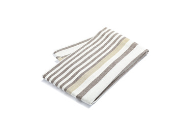 Folded fabric napkin isolated on white background