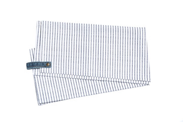 Folded fabric napkin isolated on white background