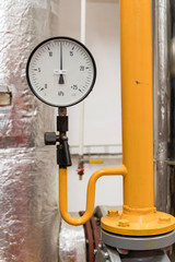 Pressure gauge showing system pressure.