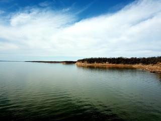 reflection of sky in lake
