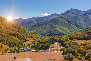 Beautiful Mountain Landscape with Sunset, Spain, Picos de Europa