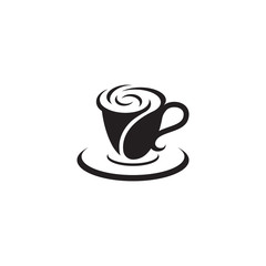 Rose cup coffee logo vector