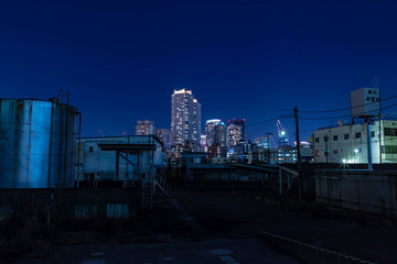夜の横浜湾岸地区