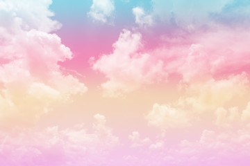 Cloud and sky with a pastel colored background