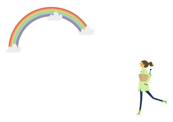 レインコートを着た人物。 梅雨のシーズンのクリップアート。 傘をさす男女。 雨のイメージ。 天気のイラスト。