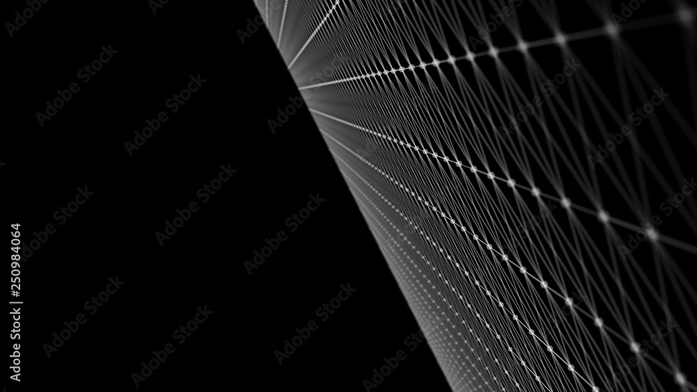 Poster minimalistic futuristic landscape big data. hud element. cyber or technology background. 3d renderin