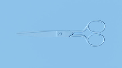Blue Metal Tailoring Scissors 3d illustration 3d render