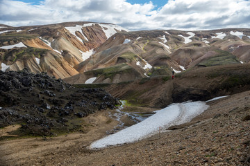 Fototapeta na wymiar Volcanic mountains of Landmannalaugar in Fjallabak Nature Reserve. Iceland