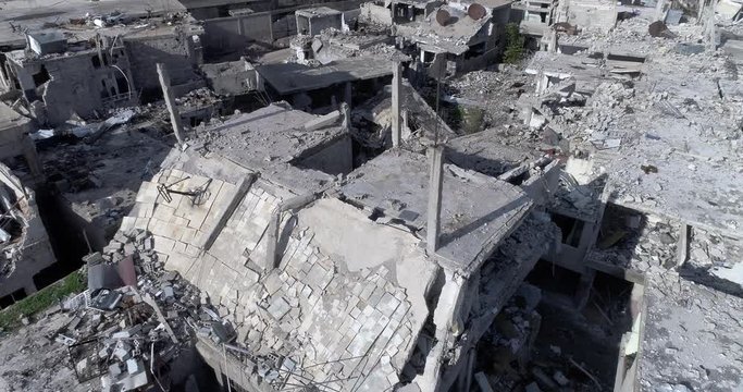 Middle east war, suburbs destroyed due to booming, torn buildings, Gaza, Syria, Rafah, Palestine
