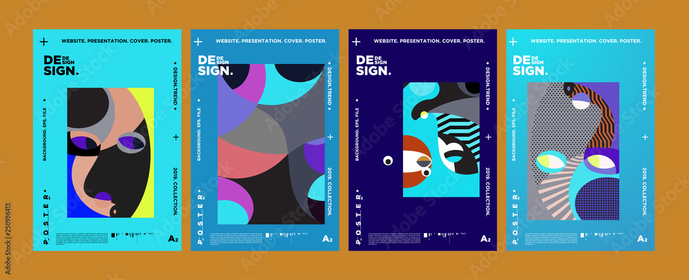 Poster abstract fun color pattern cartoon texture for doodle geometric background. vector trend shape for b