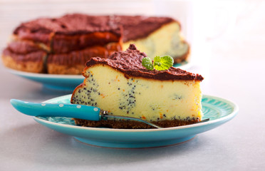Poppy seed and orange cheesecake