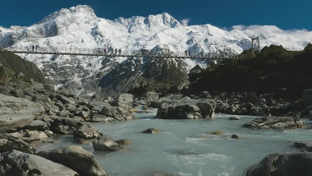 Hooker Valley Track in Aoraki National Park, New Zealand, South Island