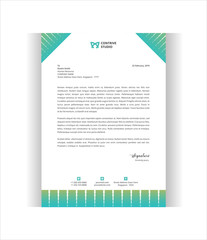 modern abstracgradient letterhead design with clean - Vector Template