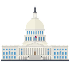 The Capitol at Washington, flat design vector icon
