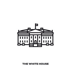 Naklejka premium The White House at Washington, D.C., line icon